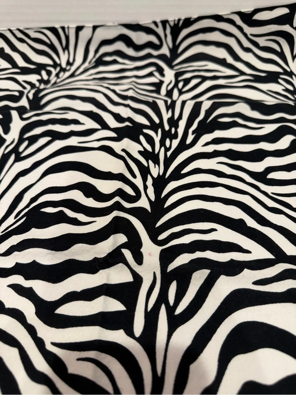 Set of 13 cotton 20x20” Zebra Print Napkins, Black & White, used for a party.